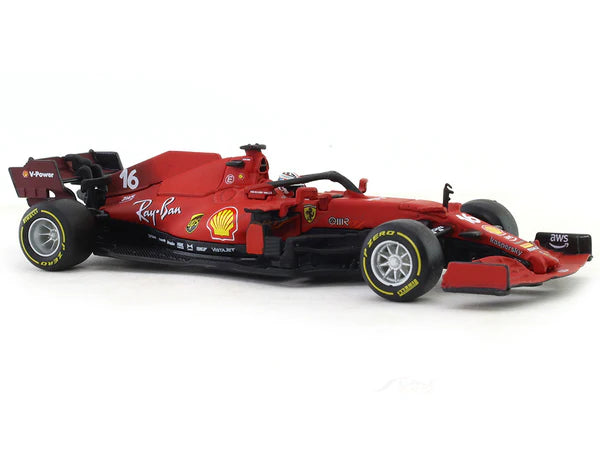 Bburago - 1/43 Scale Model Compatible with Ferrari SF21 - 16 Compatible with Charles Leclerc 2021 Model Car (Red) - (No Cash On Delivery Allowed On This Product