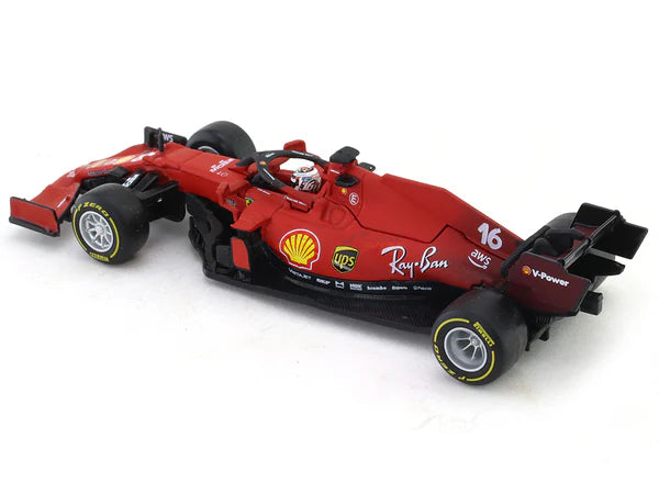 Bburago - 1/43 Scale Model Compatible with Ferrari SF21 - 16 Compatible with Charles Leclerc 2021 Model Car (Red) - (No Cash On Delivery Allowed On This Product