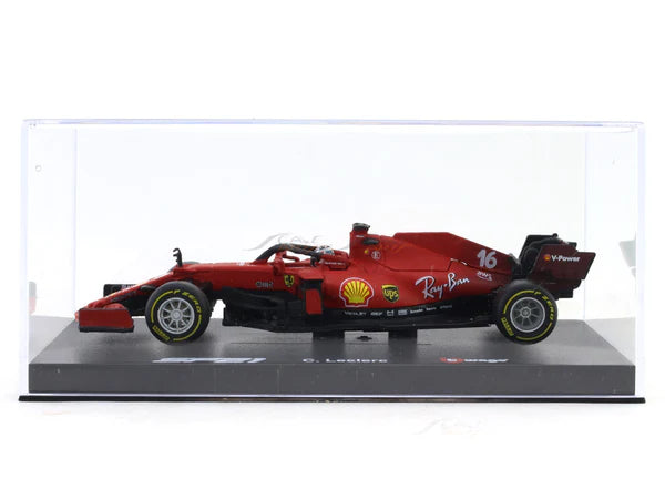 Bburago - 1/43 Scale Model Compatible with Ferrari SF21 - 16 Compatible with Charles Leclerc 2021 Model Car (Red) - (No Cash On Delivery Allowed On This Product