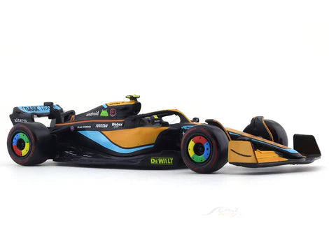 Bburago McLaren F1 Team MCL36 (2022): 1:43 Scale Model Car, #4 Lando Norris, with Driver, Hard Case, Orange (18-38064R)