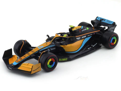 Bburago McLaren F1 Team MCL36 (2022): 1:43 Scale Model Car, #4 Lando Norris, with Driver, Hard Case, Orange (18-38064R)