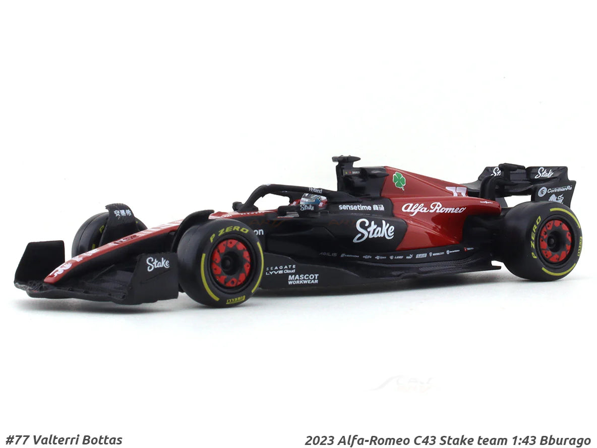 Bburago - 1/43 Scale Model 2023 Alfa-Romeo C43 Stake team Valterri Bottas Formula 1 - (No Cash On Delivery Allowed On This Product