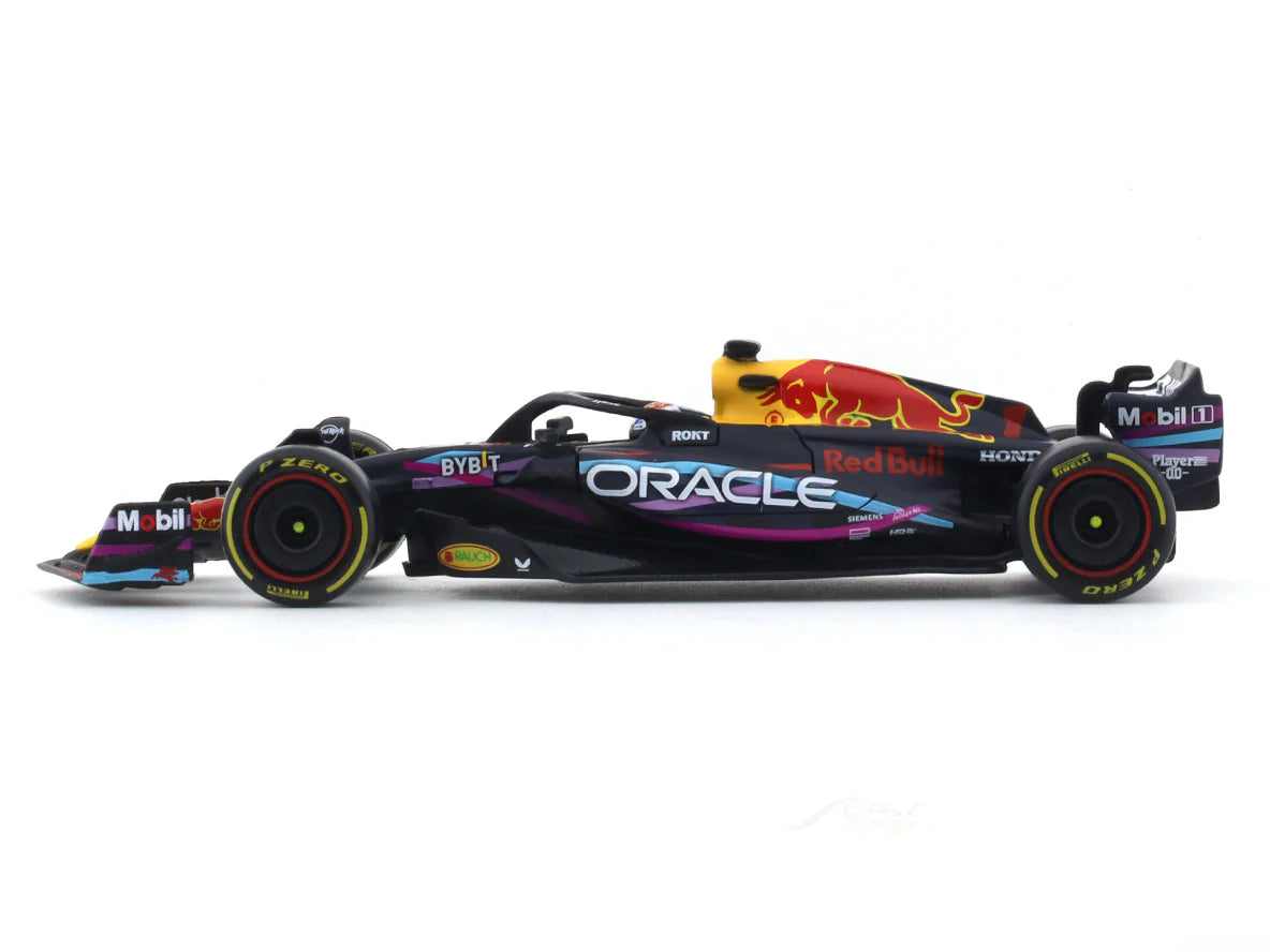 Bburago - 1/43 Scale Model - RedBull racing RB19 2023 #1 Max Verstappen Miami GP Formula 1 Diecast Car Model