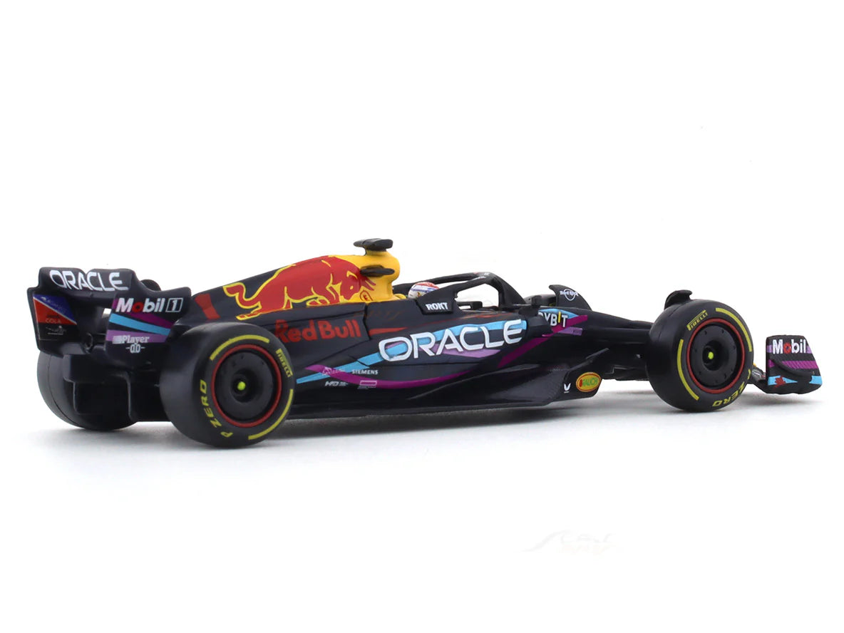 Bburago - 1/43 Scale Model - RedBull racing RB19 2023 #1 Max Verstappen Miami GP Formula 1 Diecast Car Model