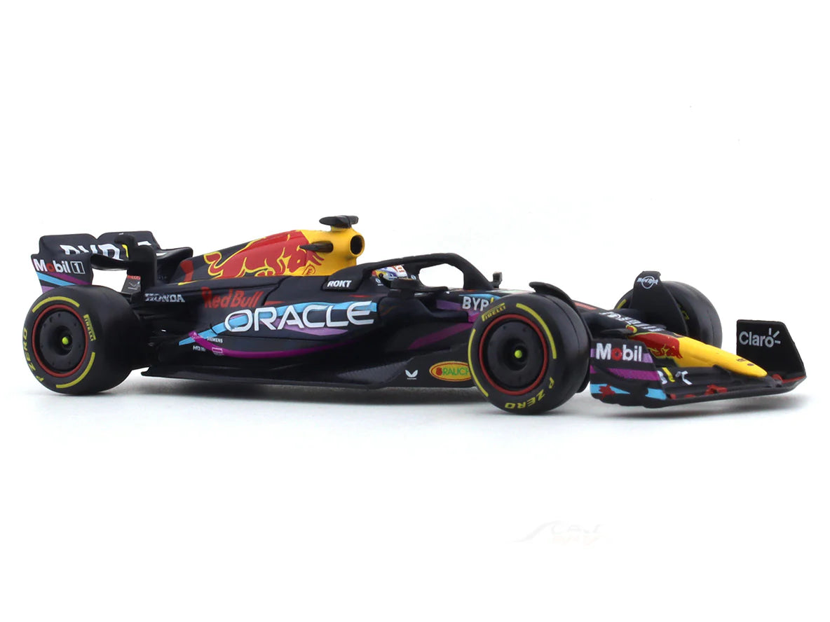 Bburago - 1/43 Scale Model - RedBull racing RB19 2023 #1 Max Verstappen Miami GP Formula 1 Diecast Car Model