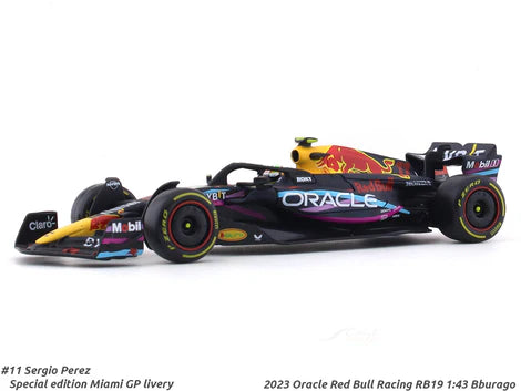 Bburago - 1/43 Scale Model - RedBull racing RB19 2023 Sergio Perez Miami GP Formula 1 Diecast Car Model(No Cash On Delivery Allowed) On This Product)