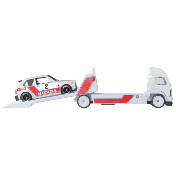 Hot Wheels 1:64 Car Culture Team Transport - '73 Honda Civic Custom Aero Lift Plus Kool Kombi Combo