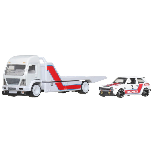 Hot Wheels 1:64 Car Culture Team Transport - '73 Honda Civic Custom Aero Lift Plus Kool Kombi Combo