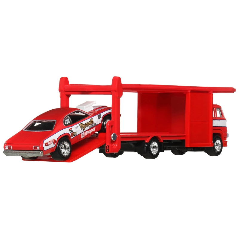 Hot Wheels 1:64 Car Culture Team Transport - '73 Plymouth Duster Second Story Lorry Plus Kool Kombi Combo