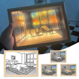 Led Wall Art With Wooden Frame 3D Light Box - USB  (Select From Drop Down)