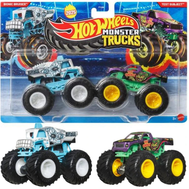 Hot Wheels Demolition Doubles 2025 Monster Trucks - Bionic Bruiser vs Test Subject