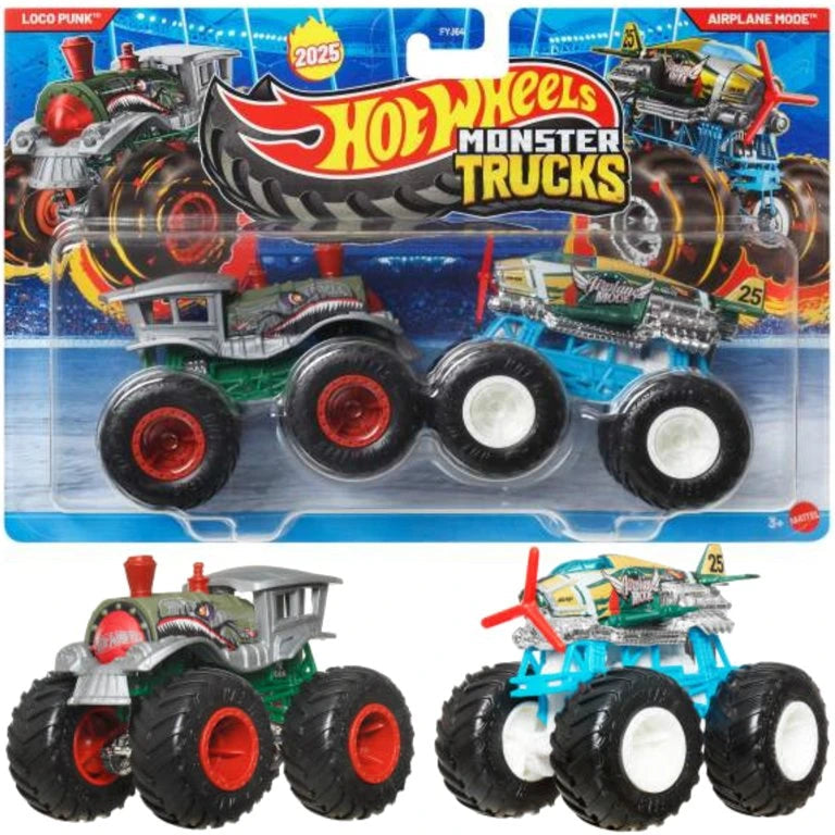 Hot Wheels Demolition Doubles 2025 Monster Trucks - Loco Punk vs. Airplane Mode