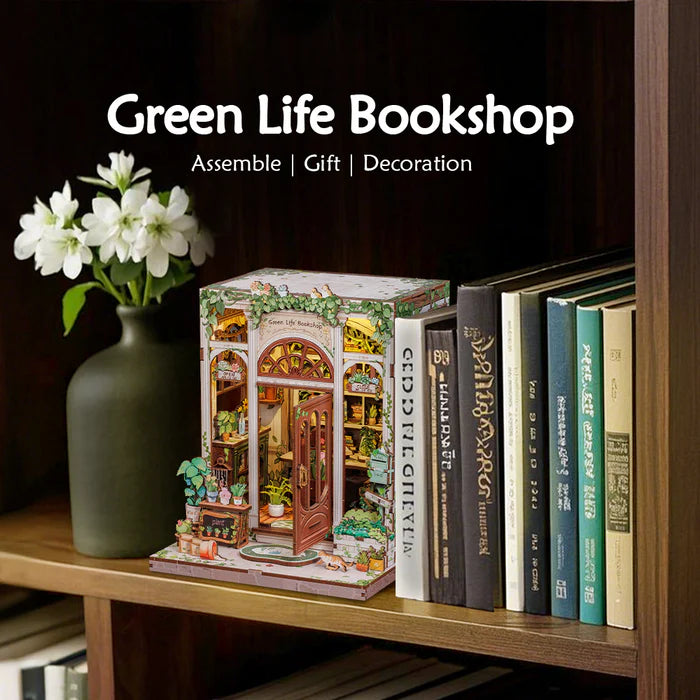 CUTEBEE DIY Book Nook Kit -  Green Life Bookshop