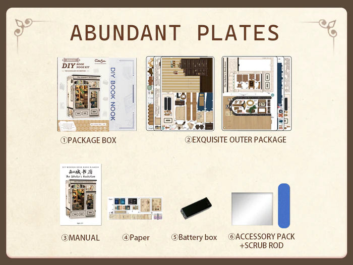 CUTEBEE DIY Book Nook Kit -  The Scholar's Bookstore