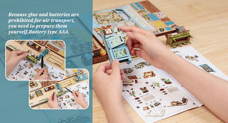 CUTEBEE DIY Book Nook Kit - Anna's Blue Blossom