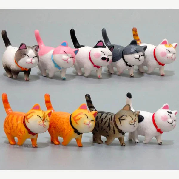 Cute Cat Figures (Set of 9)