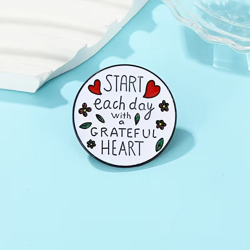 Grateful Heart Brooch Pin