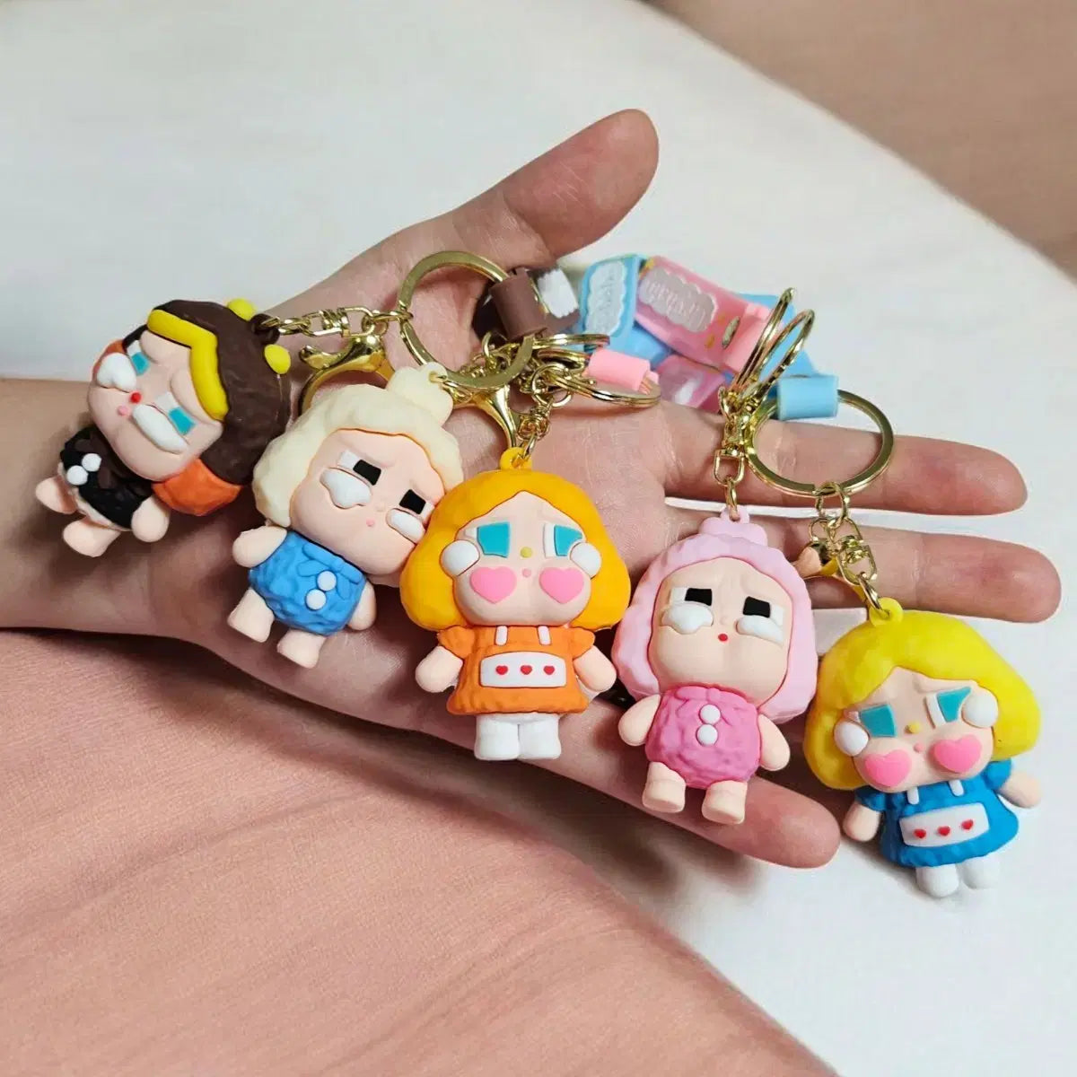 Crying Baby 3D Silicon Keychain With Bagcharm and Strap (Select From Drop Down Menu)