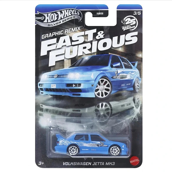 Hot Wheels Scale 1:64 Imported 2025 Fast and Furious Silver Series Graphic Remix - Set Of 5