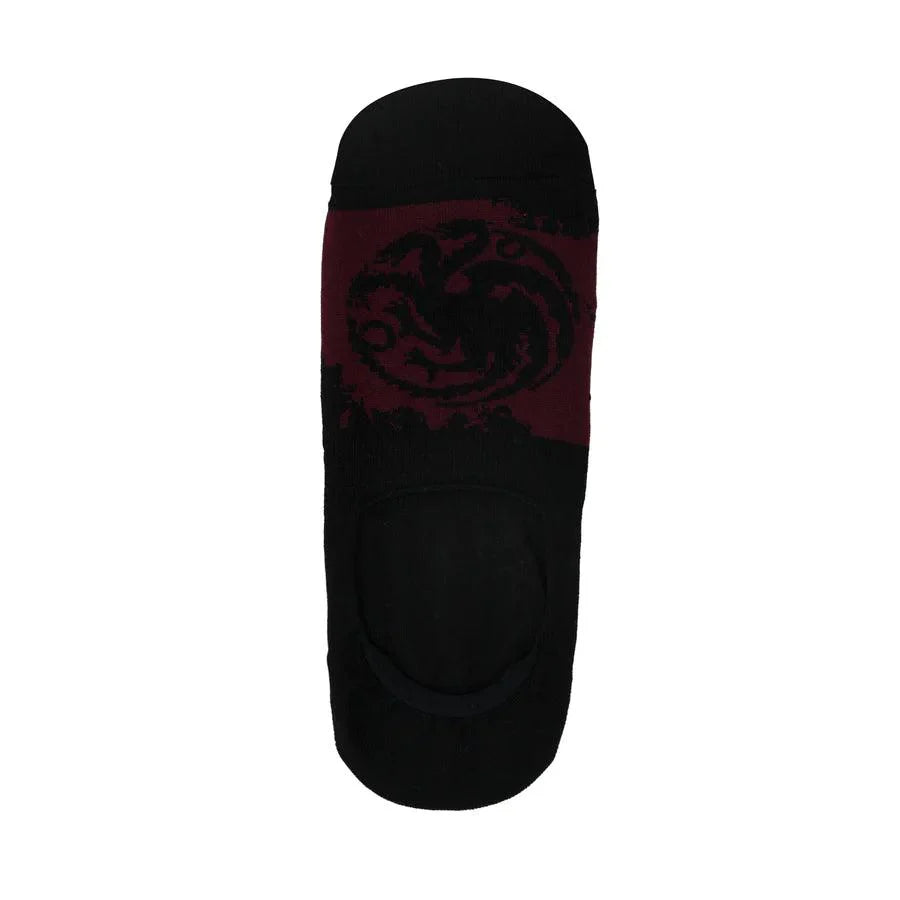 Game Of Thrones House Targaryen & House Of Stark Loafer/invisible Socks For Men - Grey & Maroon - ThePeppyStore