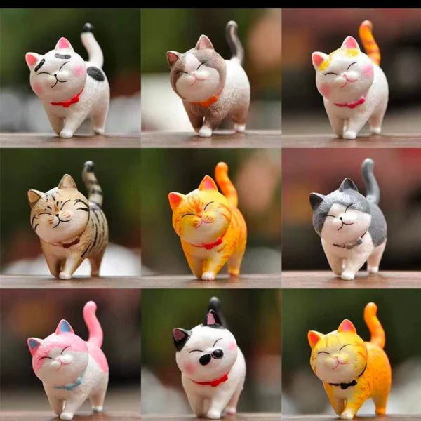 Cute Cat Figures (Set of 9)