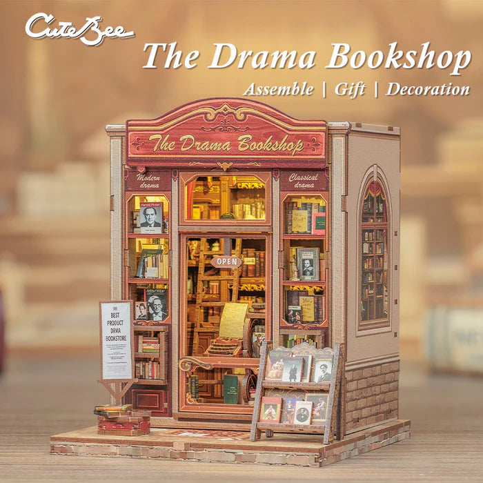 CUTEBEE DIY Book Nook Kit - The Drama Bookshop