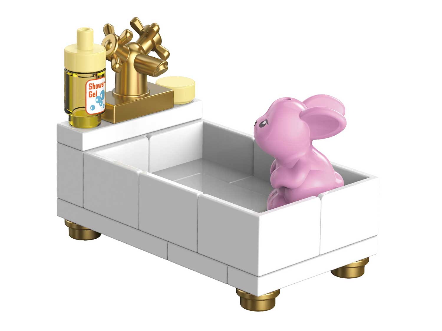 Decool 3D DIY Household Mini-Furiture Blocks for Decor - Household Bathtub