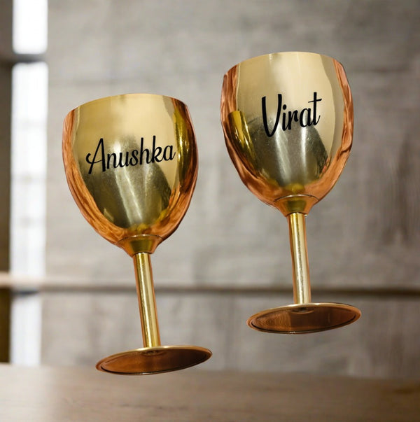 Personalised Steel Wine glass ( Set of 2)