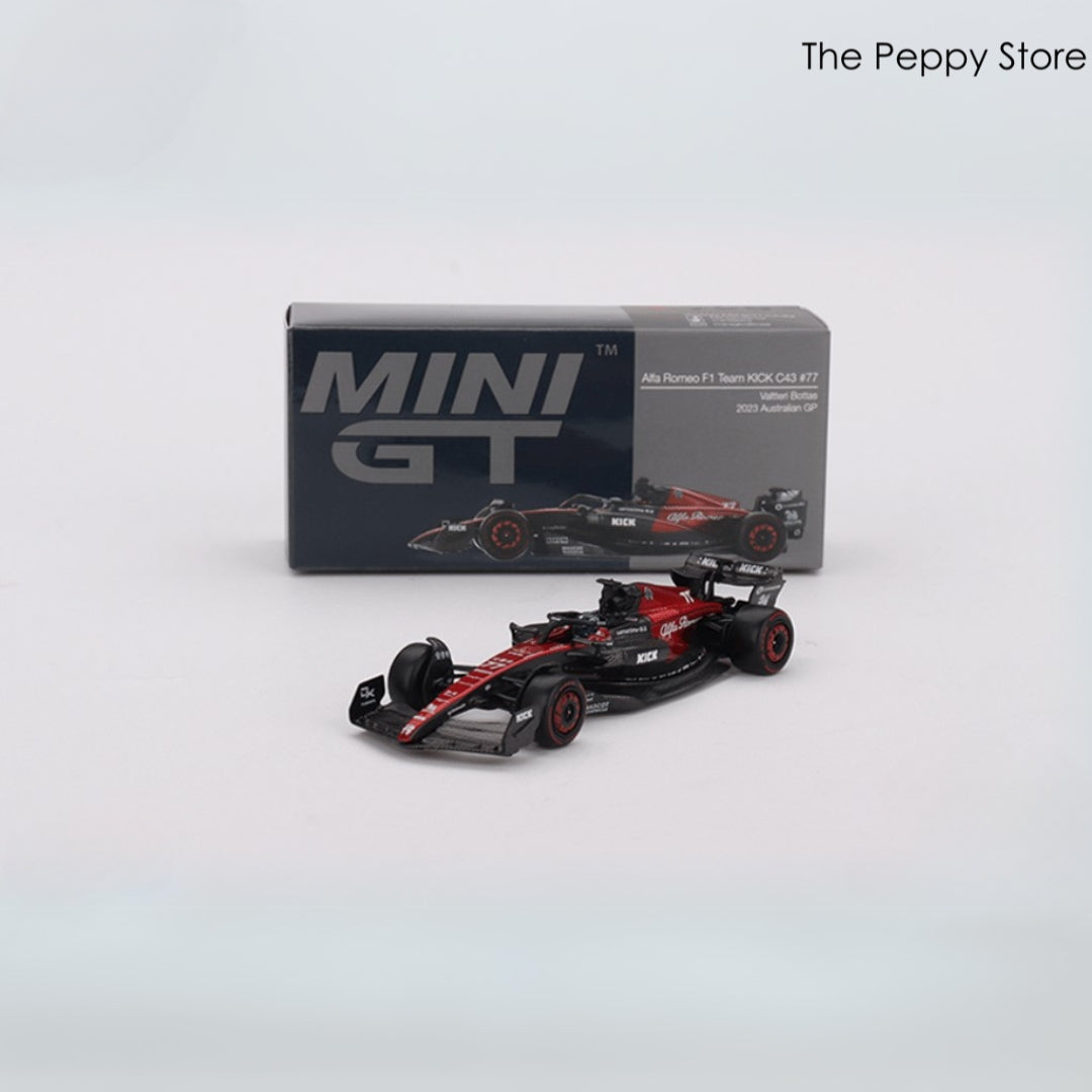 Mini GT Alfa Romeo F1 Team KICK C43 #77 - Valtteri Bottas - 2023 Australian GP 729