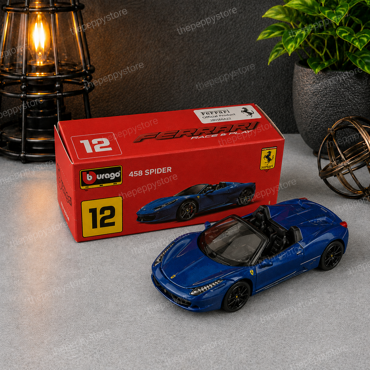 Official Bburago 458 Spider - 1 : 64 Diecast Scale Model