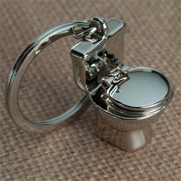 Quirky Toilet Seat Metal Keychain