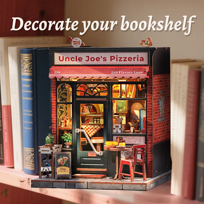 CUTEBEE DIY Book Nook Kit - Uncle Joe's Pizzeria