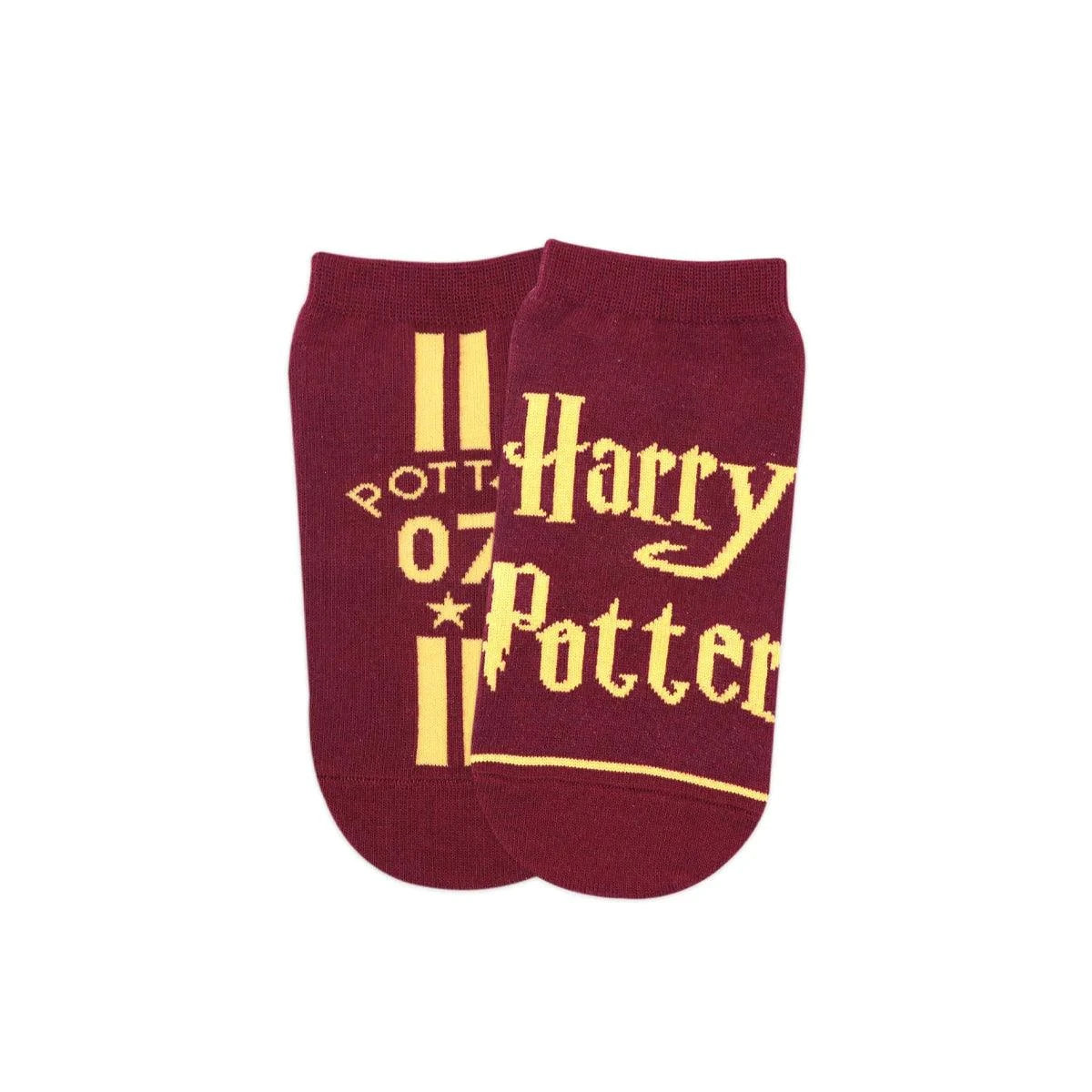 Harry Potter Potter 07 & Harry Potter Logo Lowcut Socks For Women ( Pack Of 2 Pairs/ 1U) - Maroon - ThePeppyStore