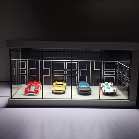 Imported Black Luxury Miniature Car Showroom Decor Diecast Organizers With Lights AND USB Port for 1:24, 1:43 & 1:64 Models - Cars not included