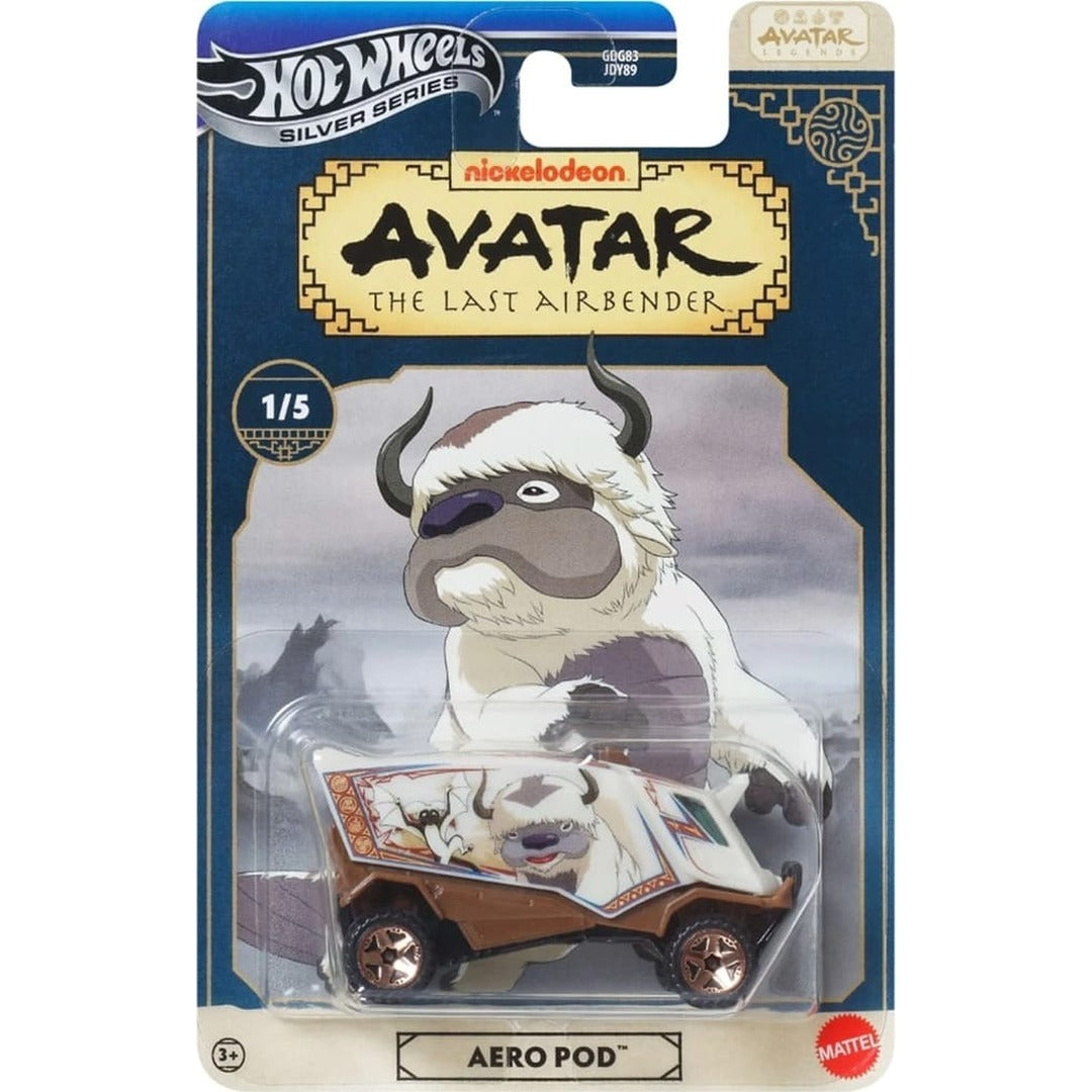 Hot Wheels Imported Avatar: The Last Airbender Silver Series 5-Pack (Aero Pod, Geoterra, MS-T Suzuka, Track Manga, Deco Delivery) 1:64 Diecast Model Car Set