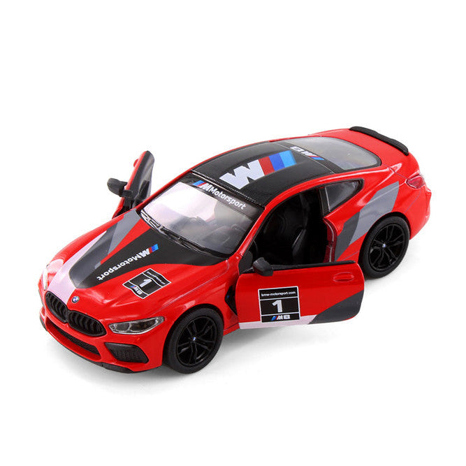 Kinsmart Metal Scale 1 : 38 Diecast Scale Model with Openable Doors and Pull Back Action - BMW M8 Competion Coupe Livery Edition