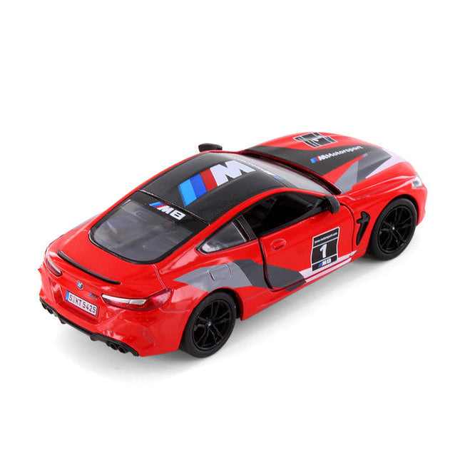 Kinsmart Metal Scale 1 : 38 Diecast Scale Model with Openable Doors and Pull Back Action - BMW M8 Competion Coupe Livery Edition
