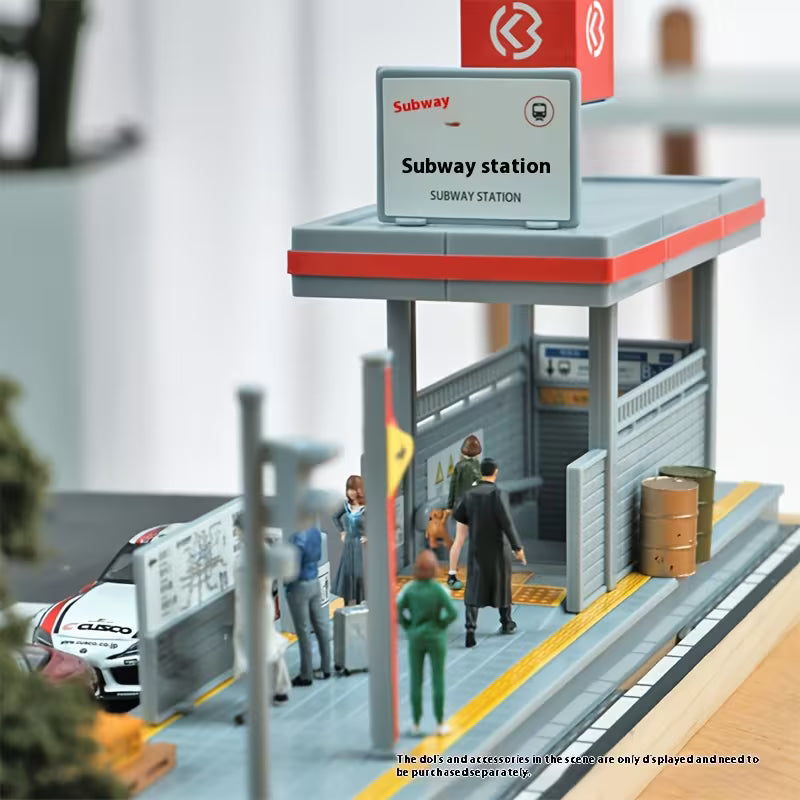 3D Printed Subway Station Diorama Garage for Car - Scale 1:64 - No Figures Included (No Cod Allowed On This Product) - Prepaid Orders Only