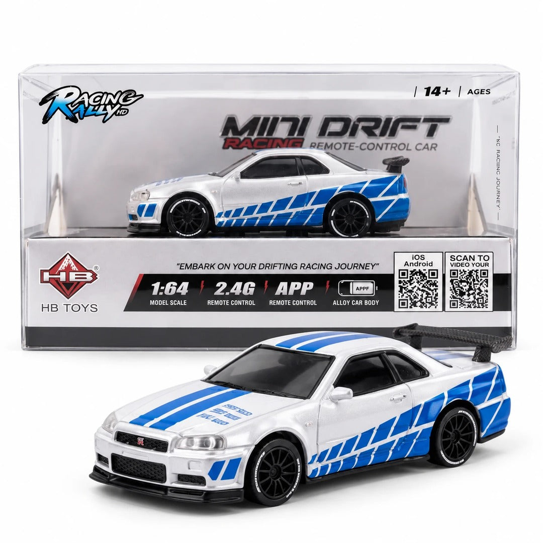 HB Toys Racing Rally Mini Drift Nissan Skyline R34 GT-R 1:64 Remote Control Car