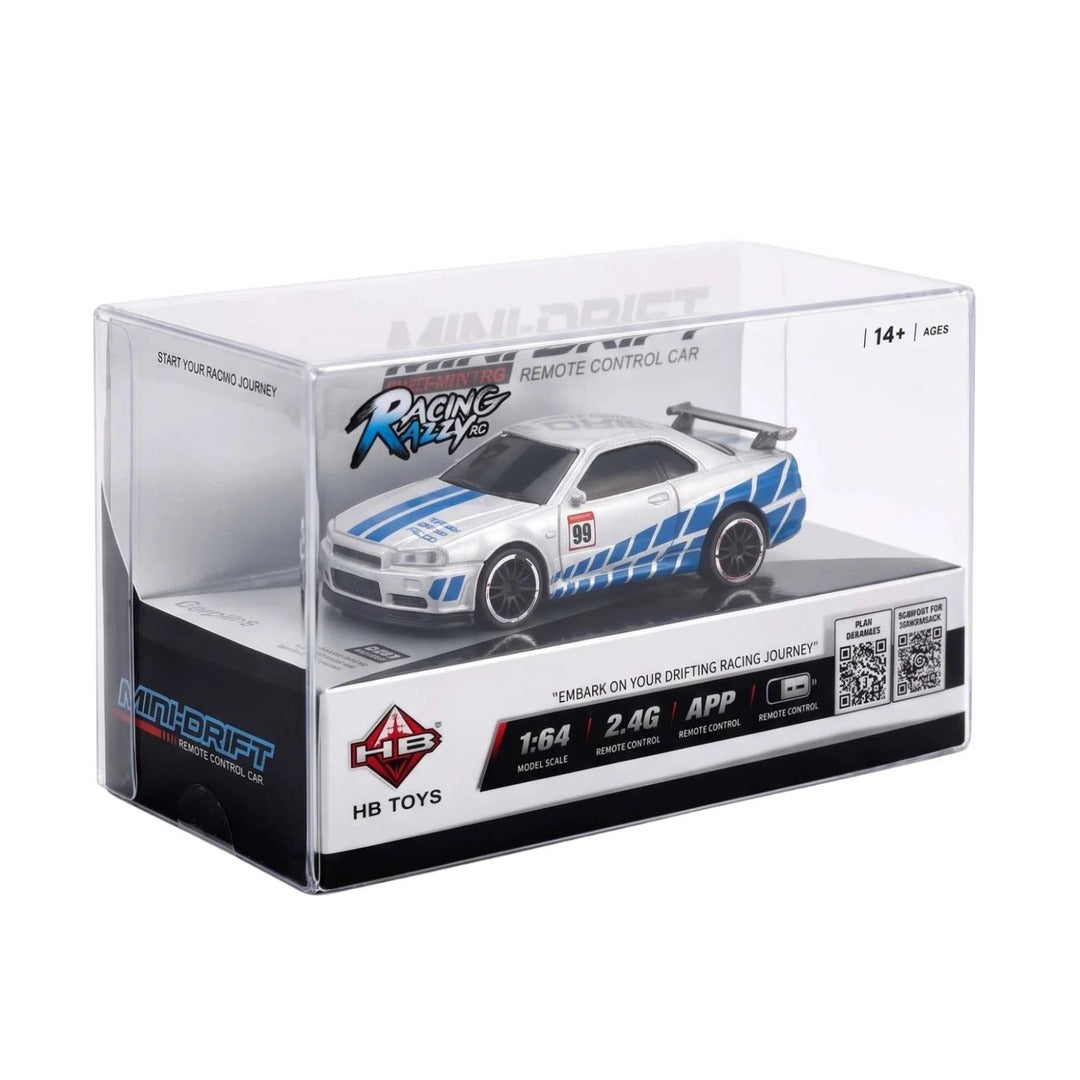 HB Toys Racing Rally Mini Drift Nissan Skyline R34 GT-R 1:64 Remote Control Car