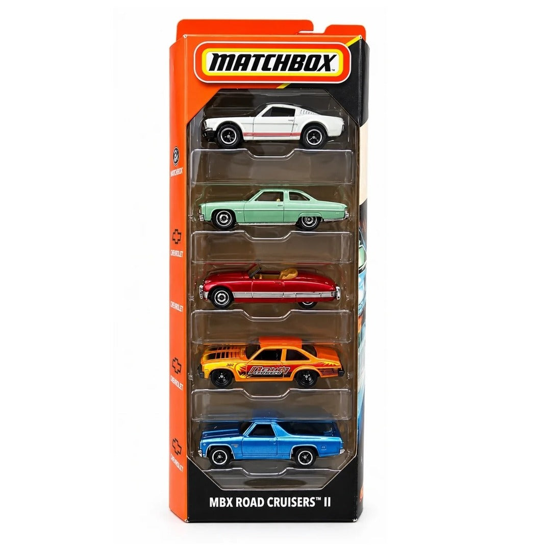 Matchbox Imported MBX Road Cruisers II 5-Pack Diecast Model Cars 1:64 Scale