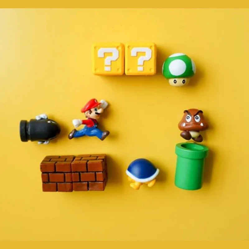 Mini Super Mario Set of 10 Magnets