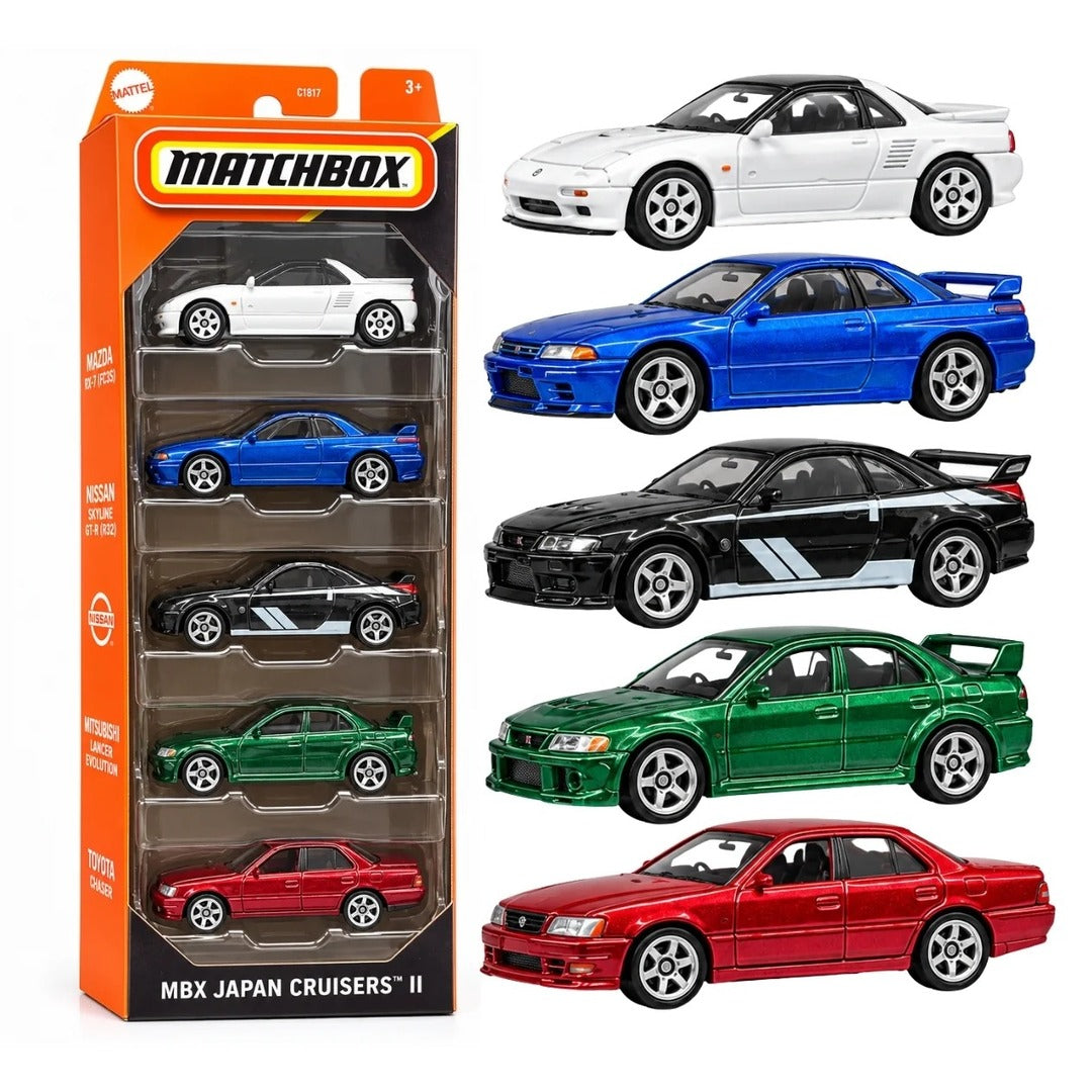 Matchbox Imported MBX Japan Cruisers II 5-Pack Diecast Model Cars 1:64 Scale