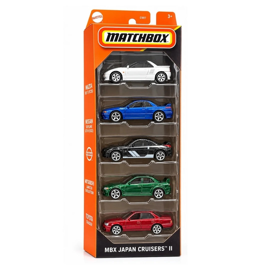 Matchbox Imported MBX Japan Cruisers II 5-Pack Diecast Model Cars 1:64 Scale