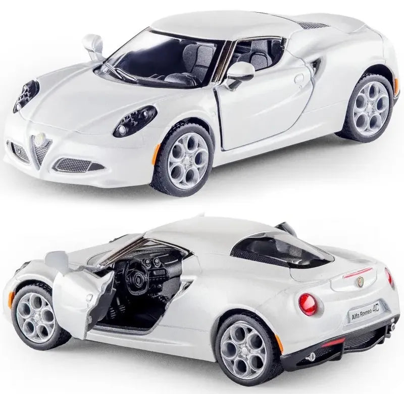 Kinsmart Metal Scale 1 : 32 Diecast Scale Model with Openable Doors and Pull Back Action- 2013 Alfa Romeo 4C