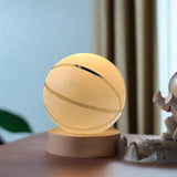 3D Crystal Basketball With Warm Led with Wood Base