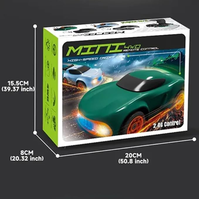 1:64 Mini RC Drift Car with RGB LED Lights | 2.4GHz High-Speed Remote Control Racing Car(Gray))