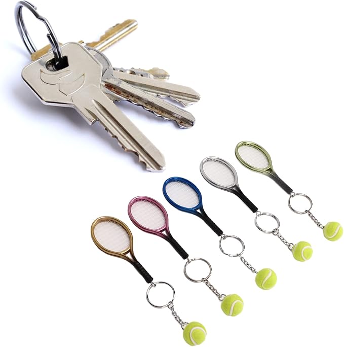 2 -In-1 Tennis Metal Keychain (Choose From Drop Down)