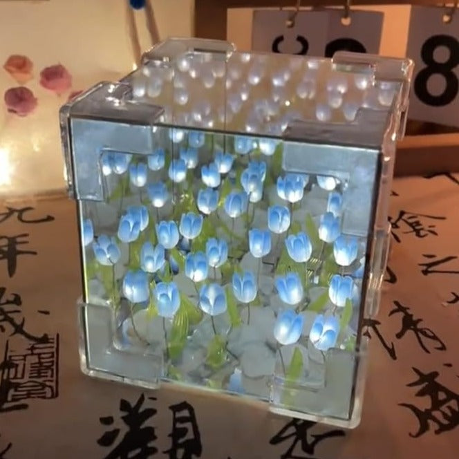 DIY 3D Tulip Led Lamp - Blue - 20 Tulips (No Cash On Delivery Allowed On This Product) - Prepaid Orders Only