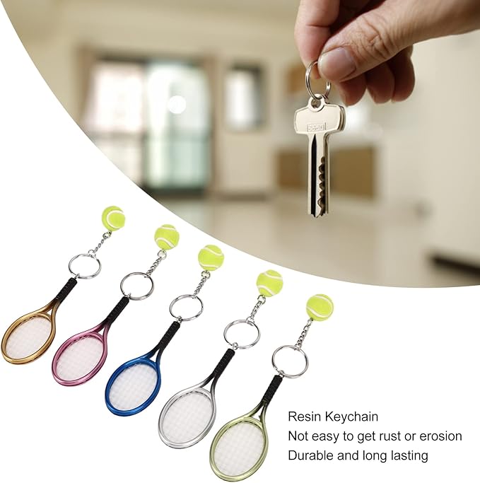 2 -In-1 Tennis Metal Keychain (Choose From Drop Down)